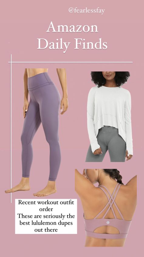 Amazon lululemon dupes. Workout outfit Lululemon Amazon, Amazon Lululemon, Workout Outfit, Favorite Products, Clothes