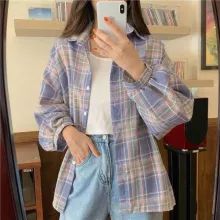 Plaid Shirts Women, Plaid Shirt Women, Shirt Blouses Women's, Autumn Clothing, Cardigan Vintage, Fall Blouse, Plaid Shirts, Shirts Women Fashion, Hijab Chic