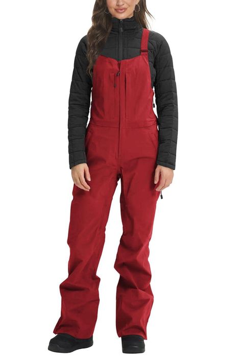 Red Ski Outfit, Waterproof Overalls, Overalls Winter, Ski Bibs, Winter Outdoor Activities, Go Skiing, Ski Outfit, Camping Outfits, Bib Overalls