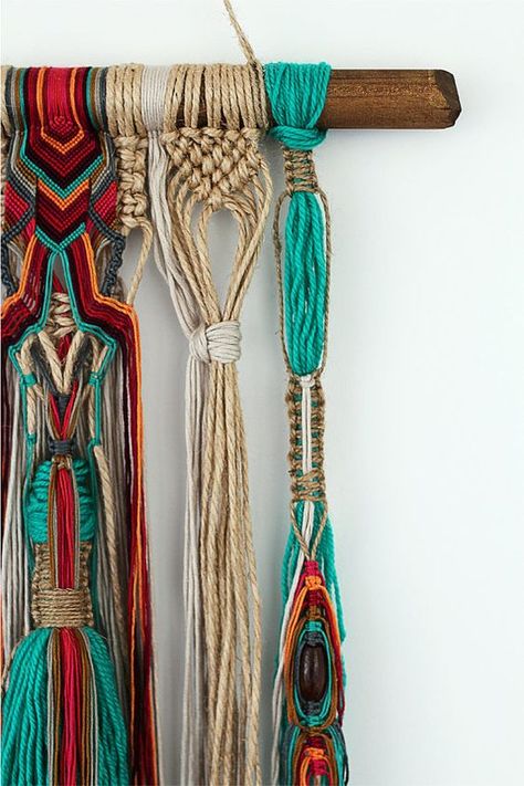 JIJIBO wall hanging unique boho macrame with beads and knots Samana, Art Macramé, Makramee Diy, Warm Colours, Macrame Wall Art, Boho Macrame, Boho Wall Hanging, Micro Macramé, Hanging Macrame