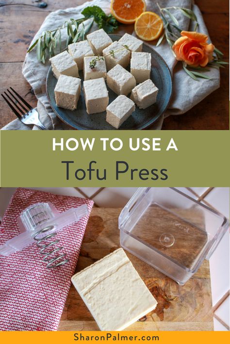 Learn how to press tofu in order to create flavorful, healthful dishes with these handy step-by-step directions for using a tofu press, plus lots of tips for using pressed tofu in recipes. #vegan #tofu #tofupress #howtomaketofu #tofurecipe #vegantofurecipe #howtomaketofuathome #tofuathomerecipe #howtopresstofu #vegantofupress #vegantofumeals #vegandinnerideas #veganlunch #veganlunchideas #healthytofu #istofuhealthy #tofuhealthbenefits Is Tofu Healthy, Pressed Tofu, Press Tofu, Tofu Press, Smart Eating, Easy Vegan Lunch, Tofu Recipes Vegan, How To Press Tofu, Wfpb Recipes