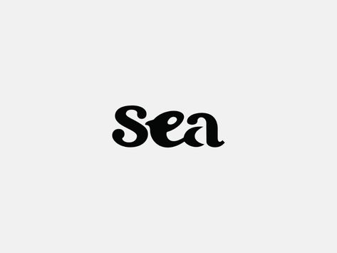 Logos, Sea Logo Design, Sea Typography, Sea Text, Logo Typo, Graphic Design Text, Logo Design Negative Space, Sea Logo, Clothing Logo Design