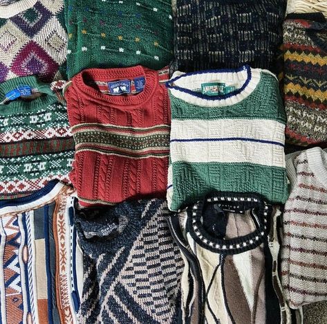 Patterned Sweaters, Sweater Box, Solid Color Sweater, Earthy Brown, Grandpa Sweater, Thrift Finds, Swaggy Outfits, Mystery Box, Winter Sweaters