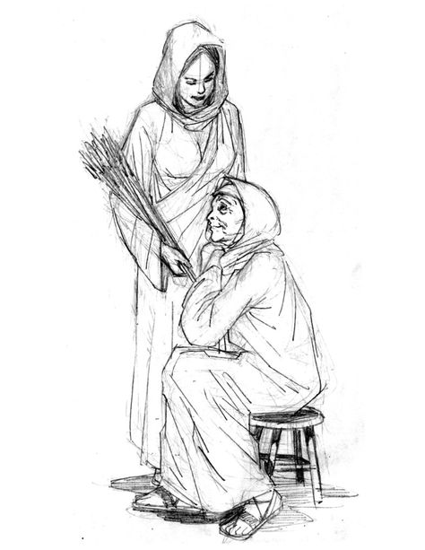 Ruth and Naomi by Jamesq Ruth Coloring Page, Ruth Aesthetic, Ruth Bible, Lds Coloring Pages, Ruth And Naomi, Book Of Ruth, Book Of The Bible, Bible Drawing, Books Novels