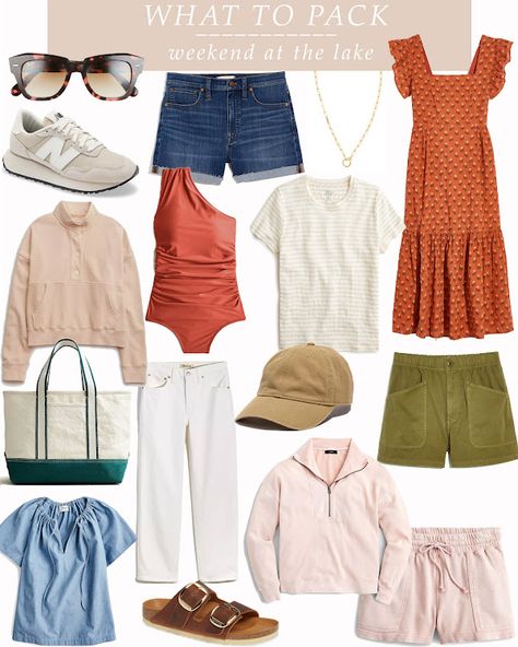 jillgg's good life (for less) | a west michigan style blog: what to pack: weekend at the lake! Outfits For Lake Weekend, Lake Michigan Outfits, Weekend Lake Trip Outfits, Summer In Michigan Outfits, Spring Weekend Packing List, Cabin Weekend Outfit Summer, Weekend At The Lake Outfit, Lake House Vacation Outfits, What To Pack For The Lake