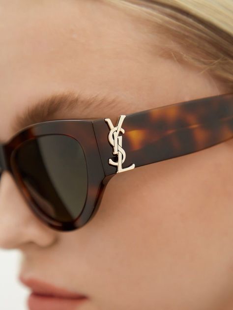 Sunglasses Saint Laurent, Ysl Sunglasses, Dark Sunglasses, Saint Laurent Sunglasses, Cat Eye Sunglasses Women, Brown Sunglasses, Acetate Sunglasses, Cool Sunglasses, Bracelets Handmade Beaded