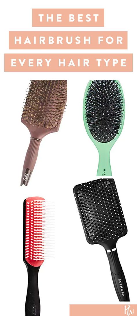 The Best Hairbrush for Every Type of Hair #hairbrush #haircare #hairideas #hairstyles Best Hairbrush, Types Of Hair Brushes, Best Hair Brush, Curly Hair Photos, Types Of Hair, Hair Brushes, Dull Hair, Beautiful Curls, Curly Hair Care