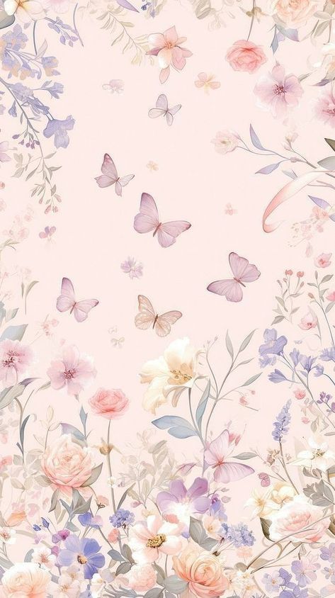 Pink Background With Butterflies, Cute Patterns Wallpaper Pink, Pink Flower Aesthetic Wallpaper, Flowers Background Wallpapers, Pink Wallpaper Pastel, Aesthetic Pattern Wallpaper, Background Flower Design, Flower Design Wallpaper, Pink Butterfly Aesthetic