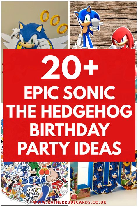 DIY creative Sonic the hedgehog birthday party ideas for boys and girls Sonic Hedgehog Birthday Party Games, Sonic Themed Party Food, Sonic Hedgehog Party Food, Sonic Tails Birthday Party, Sonic The Hedgehog Themed Food, Sonic Themed Games, Sonic Theme Birthday Party Games, Sonic Boom Birthday Party, Sonic Themed Party Games