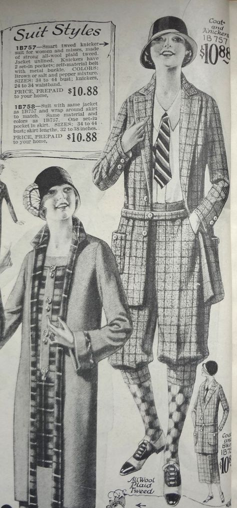 1925 Fashion, 1920s Suits, 1920s Fashion Women, Suit Styles, 20th Century Fashion, 20s Fashion, Clothing Catalog, Costume Collection, Fashion Catalogue