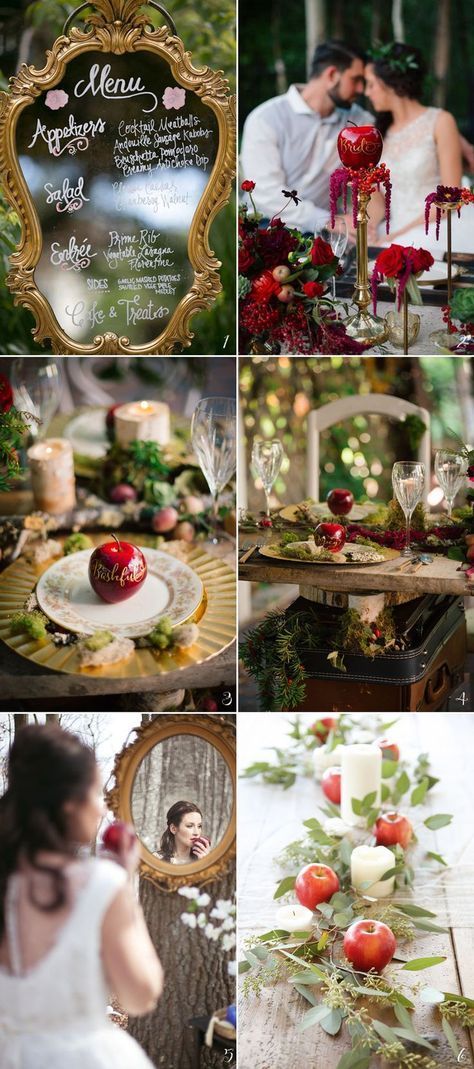 Snow White Wedding Theme, Snow White Fairytale, Snow White Wedding, Fairytale Wedding Theme, Apple Wedding, Disney Inspired Wedding, Disney Wedding Theme, Tema Disney, Theme Inspiration