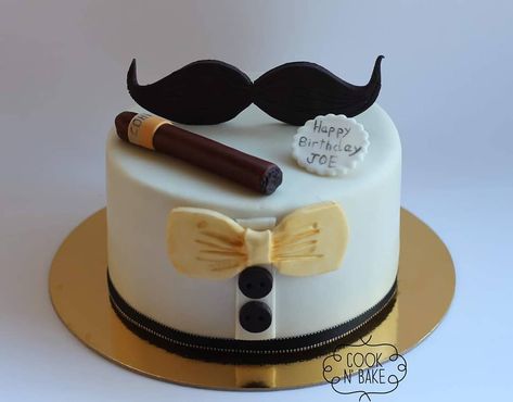 Mustache Birthday Cake, Mustache Birthday Party, Mustache Cake, Mustache Birthday, Cake Decorating With Fondant, Diy Desserts, Dirty 30, Baking Ideas, 30th Birthday