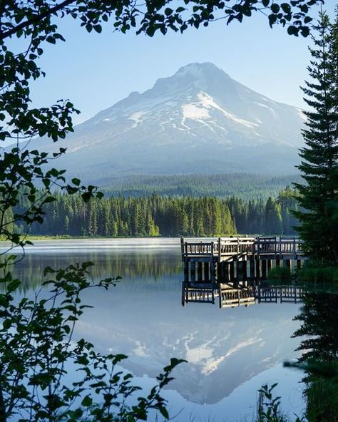 Luke Kelly on Instagram: "Early morning frames at Trillium Lake, Oregon.  On clear, calm mornings, the reflections of Mt. Hood in its waters are unreal.  The first time I went to Trillium, I’d spent all day hiking at Mount Rainier the day before. I drove down I-5 into Oregon after dark, and camped out on the side of a Forest Service Road next to my car. I got up before dawn and walked down to the lakeshore, and it was totally empty. I was blown away by these views; it has to be one of my favorite places in the PNW.  Definitely worth checking out next time you’re out there. . . . . . . #pnw#washington #earthfocus #stayandwander #earthpix #portland #westcoast #liveoutdoors #bestvacations #theoutbound #discoverglobe #mounthood #trilliumlake #oregon #optoutside #rainier #nationalpark #vanlife Mt Hood Oregon, Trillium Lake, Usa Beaches, Earth Pictures, Travel Bucket List Usa, Mount Hood, Mt Hood, Vacation Usa, Oregon Usa