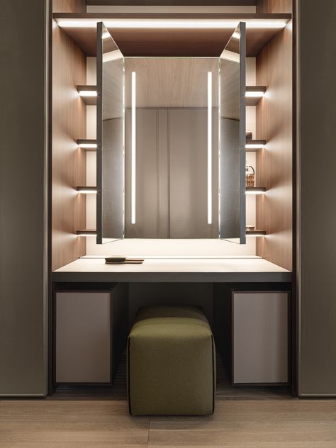 Walk In Closet Vanity, Dressing Unit, Closet Vanity, Wardrobe Systems, Dresser Table, Dressing Table Design, Master Room, Wardrobe With Dressing Table, Vanity Storage