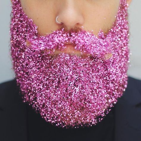 Glitter Beard Glitter Beards, Beard Trend, Flower Beard, Glitter Roots, Concert Makeup, Drag Make-up, Perfectly Posh, Glitter Hair, Up Halloween