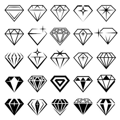 Diamond Finger Tattoo, Diamond Tattoo Designs, Band Tattoos For Men, Black Symbols, Tattoo Fonts Alphabet, Diamond Symbol, Jewel Drawing, Jewel Tattoo, Diamond Icon