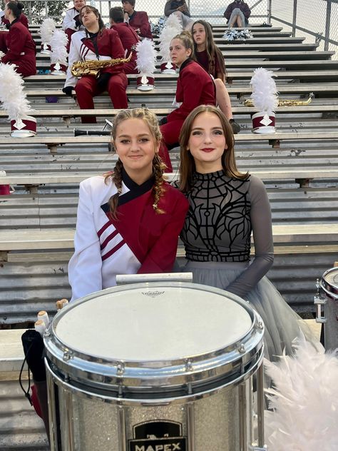 Color guard, guard, marching, band, marching band, halftime, show, performance, production, halftime show, halftime performance, halftime production, friend, friends, picture, pic, pic inspo, inspo, inspiration, instagram, Pinterest, iPhone, iPhone photography, group, football, game, football game, selfie, selfie inspo, stands, football stands, snare, drum, drums, snare drum, snares Marching Snare Drum Aesthetic, Marching Band Couples, Band Camp Outfits, Marching Band Aesthetic, Marching Band Outfits, Marching Snare Drum, Band Funny, Marching Snare, Colour Guard