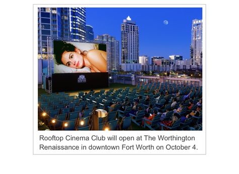 Rooftop Movie, Rooftop Cinema Club, Air Movie, Rooftop Cinema, Old School Movies, Rooftop Venue, Houston Clubs, Outdoor Movie Theater, Open Air Cinema