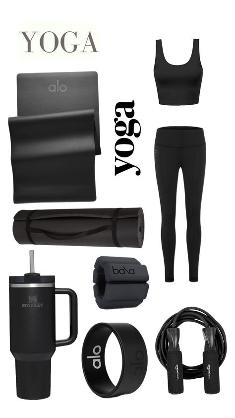 #yoga #accssesories #pilatesprincess #pilates #black Goth Yoga Outfit, Goth Pilates Princess, Pilates Princess Aesthetic Black, Black Pilates Princess Aesthetic, Black Pilates Princess, Clean Goth Aesthetic, Gym Goth, Aesthetic Starter Pack, Clean Goth