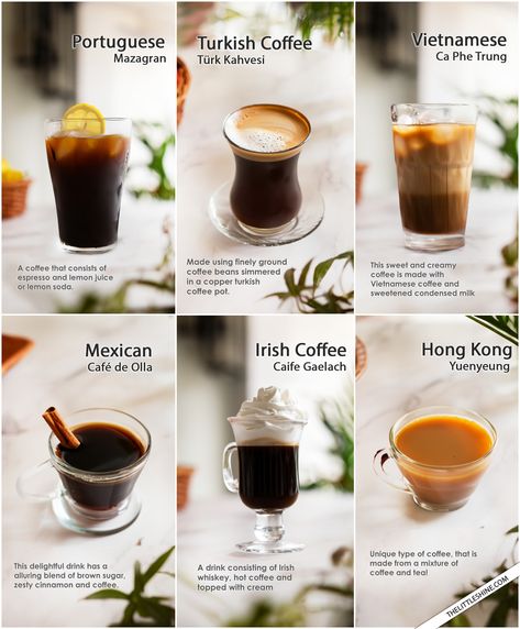 Little shine - 12 different ways people drink coffee... Iced Coffee Recipes, Coffee Around The World, Steamed Milk, Homemade Cookbook, Coffee Guide, Vietnamese Coffee, Healthy Drinks Smoothies, Coffee Menu, Fancy Drinks