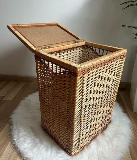 Wicker organizer laundry basket laundry hamper, wicker basket, wicker storage, laundry hamper,laundry basket,storage basket,rattan basket by AestheticHarmonyHome on Etsy Laundry Basket Cute, Hampers Box Design, Laundry Basket Aesthetic, Aesthetic Laundry Basket, Cute Laundry Basket, Laundry Basket Ideas, Clothing Basket, Laundry Basket Organizer, Laundry Basket Holder