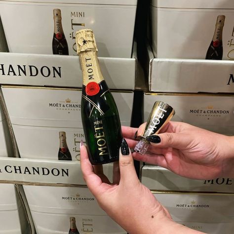 Costco Is Selling 6-Packs of Mini Champagne Bottles That Are Perfect for Small Celebrations Mini Moet Bottles Champagne, Mini Wine Bottle Gift Ideas, Mini Champagne Gift Ideas, Champagne And Chocolate Gift, Champagne Gift Ideas, Small Champagne Bottles, Coral Candles, Pr Boxes, Coffee Bean Candle