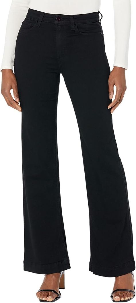 PAIGE Women's Leenah 32" High Rise Wide Leg in Black Shadow at Amazon Women's Jeans store Bow Legged, Jeans Store, Feminine Blouses, Black Shadow, Womens Clothes, Petite Women, Trendy Clothes For Women, Wide Leg Denim, Chic Dress