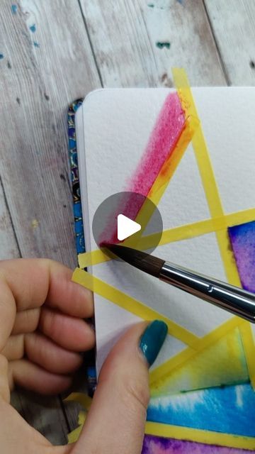 Lacey Walker on Instagram: "Are you in need of a low pressure easy sketchbook exercise? 'cause same here. This watercolor exercise is so simple, let the tape do the work and just let your watercolors create magic. The key to this one is to not overthink it! #sketchbookexercises #watercolorexercise #sketchbookideas #funwatercolor #watercolor #abstractwatercolor #easywatercolor" Watercolor Art Simple Easy, Watercolor Exercise, Simple Watercolor Paintings Ideas Easy, Watercolor Exercises, Abstract Watercolor Tutorial, Abstract Watercolor Paintings Tutorials, Abstract Art Painting Techniques, Watercolor Paintings Abstract, Abstract Watercolor Art