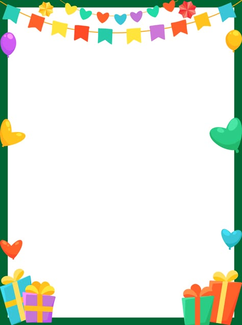 Birthday Page Borders Birthday Page Ideas, Birthday Border Design, Birthday Borders Frames, Preschool Frames And Borders, School Page Border, Frame Border Design Birthday, Happy Birthday Border, Birthday Borders, Page Borders Free