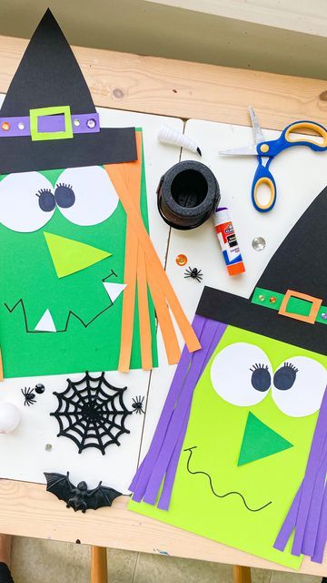 Fun Halloween Crafts For Kids, Halloween Art Projects, Halloween Crafts Preschool, Construction Paper Crafts, October Crafts, Halloween Paper Crafts, Halloween Arts And Crafts, Halloween Classroom, Fun Halloween Crafts