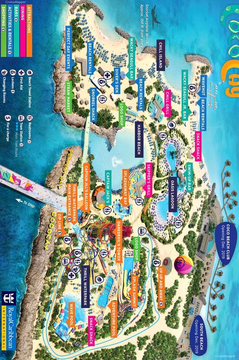 Coco Cay (Bahamas, Royal Caribbean) cruise port schedule | CruiseMapper Coco Kay Royal Carribean, Coco Cay Bahamas Royal Caribbean, Royal Caribbean Cruise Tips, Cococay Bahamas Royal Caribbean, Princess Cruises Caribbean, Coco Cay Bahamas, Cococay Bahamas, Caribbean Cruise Packing, Cruise 101