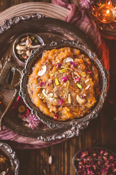 Moong Dal Halwa recipe - Gastronomic BONG Moong Dal Ka Halwa, Dal Ka Halwa, Moong Dal Halwa, Ram Navmi, Fancy Desserts Recipes, Halwa Recipe, Bengali Food, Using A Pressure Cooker, Indian Dessert