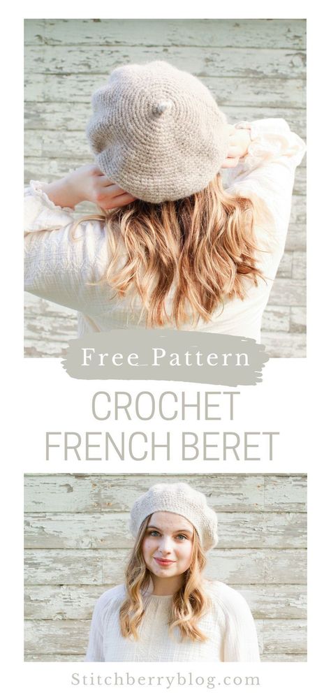 Burette Crochet Hat, Cat Beret Crochet Pattern Free, Beret Hat Knitting Pattern, Beret Hat Crochet Pattern, Crochet Modern Clothes, Beret Free Crochet Pattern, Crochet French Hat, Cat Beret Crochet Pattern, Free Crochet Beret Hat Patterns