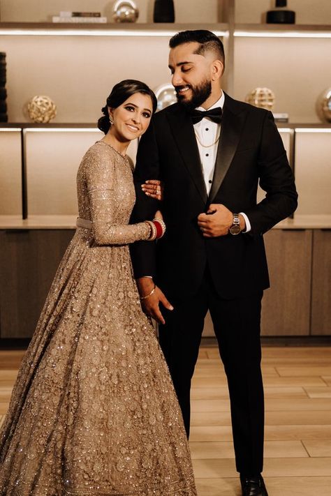 Reception Couple Dress Indian, Marriage Clothes, Wedding Matching Outfits, Gold Outfits, Engagement Dress For Bride, Asian Wedding Dress Pakistani, Reception Outfits, Designer Bridal Lehenga Choli, Sangeet Outfit