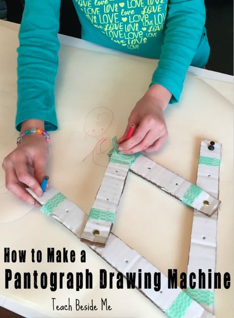 Learn how to make a pantograph drawing machine that draws duplicate pictures at once! #youngscientist #ad Lego Balloons, Paper Spinners, Science Drawing, Hanging Craft Ideas, Engineering Activities, Drawing Machine, Hanging Craft, Science Activities For Kids, Rainbow Paper