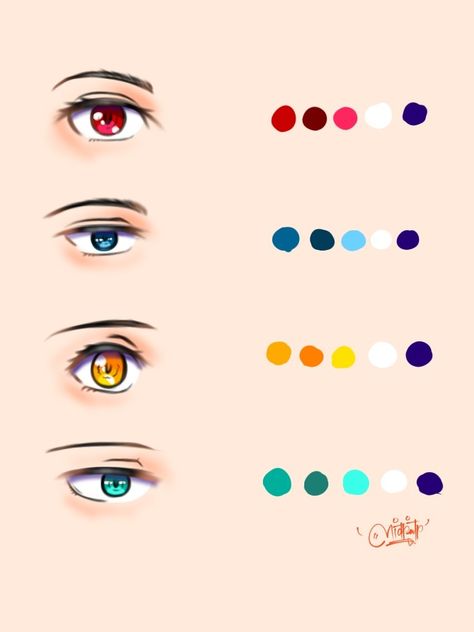 EYE COLOR PALETTE, RED, BLUE, ORANGE, CYAN. Eye Palette Digital Art, Eye Colour Palette Digital Art, Blue Eye Color Palette, Anime Eye Color Palette, Webtoon Color Palette, Eye Colour Drawing, Blue Eyes Color Palette, Eye Color Reference, Anime Skin Color Palette