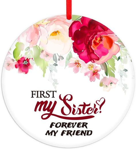 Amazon.com: WaaHome 3'' First My Sister Forever My Friend Christmas Ornaments Christmas Tree Decorations Gifts for Sisters Friends Women : Home & Kitchen Sister Christmas Ornaments, Sister Forever, Gifts For Sisters, Friendship Ornaments, Friend Christmas Ornaments, Friends Women, Tree Beautiful, Ornaments Christmas Tree, Sister Christmas