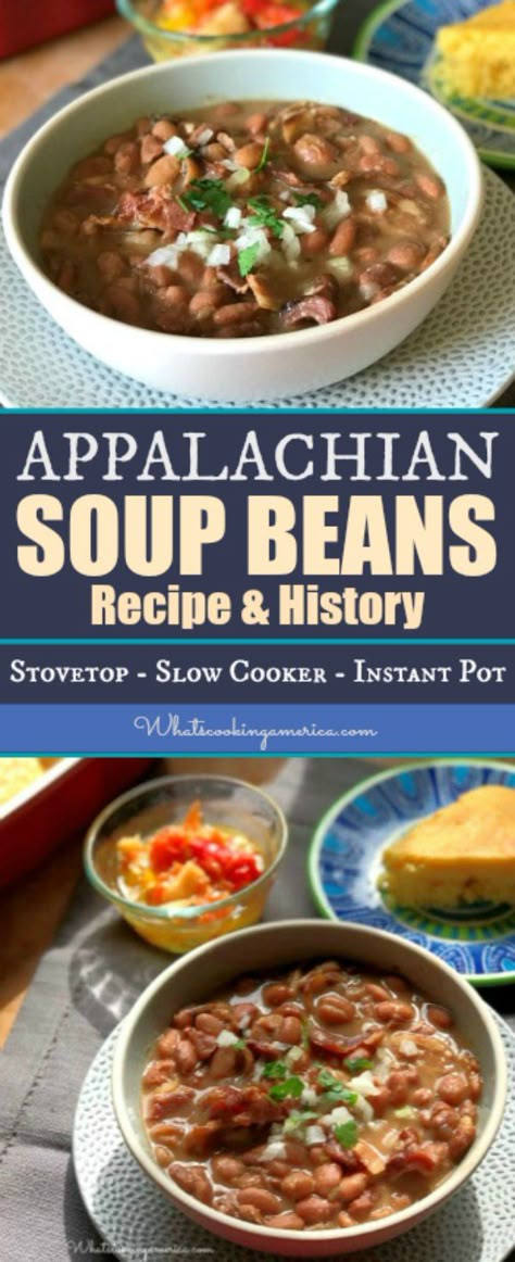 Crockpot Soup Beans And Ham, Soup Beans On The Stove, Appalachian Recipes Kentucky, Soup Beans In Crock Pot, Southern Soup Beans, Soup Beans And Ham, Appalachian Home, Appalachian Recipes, Pinto Bean Soup