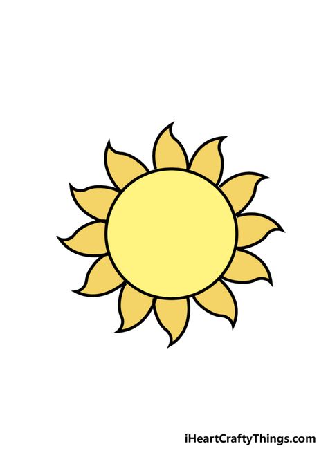 Easy Sun Drawing, Draw A Sun, Sun Drawing, Learn To Sketch, Drawing Now, Cute Sun, Sun And Clouds, Drawing Wallpaper, Cloud Drawing