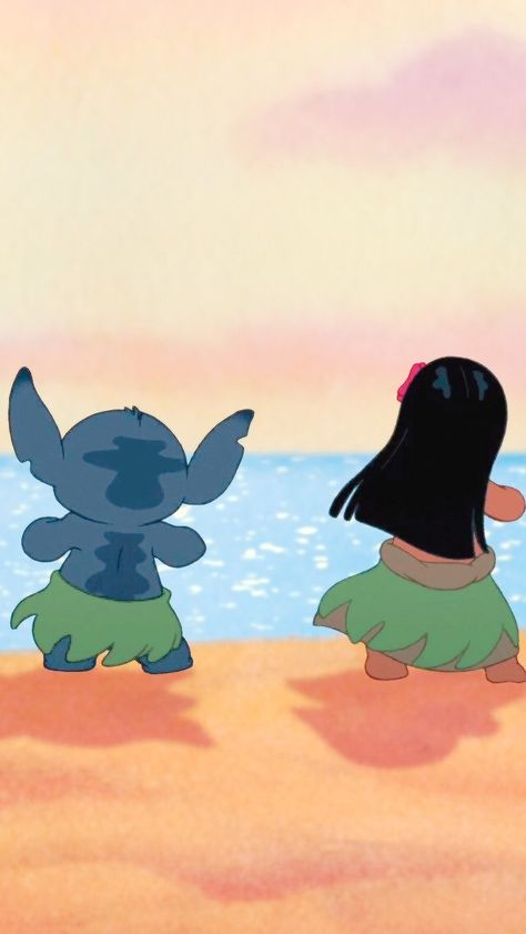 Disney Wallpaper Lilo And Stitch, Stitch And Lilo Aesthetic, Aesthetic Lilo And Stitch Pictures, Lilo And Stitch Poster Vintage, Aesthetic Lilo And Stitch Wallpaper, Lilo And Stitch Astethic, Summer Stitch Wallpaper, Stitch And Lilo Wallpapers, Lilo And Stitch Matching Wallpaper