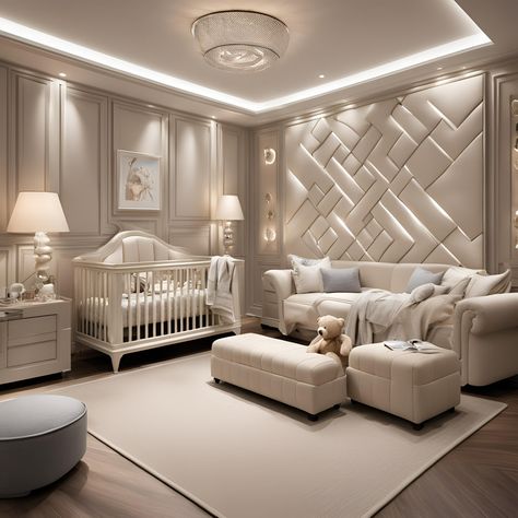 Fancy Nursery Ideas, Luxury Baby Boy Nursery, Luxury Nursery Room, Royal Baby Rooms, Luxury Kids Room, Twin Boys Bedroom, Modern Mansion Interior, Luxury Baby Nursery, Luxury Baby Room