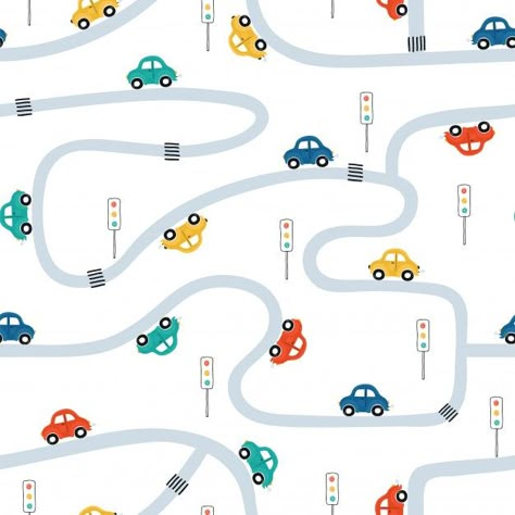 Cute children's seamless pattern with mi... | Premium Vector #Freepik #vector #pattern #car #design #city Wallpaper Car, Cars Theme Background, Car Pattern, City Pattern, Cars Theme Wallpaper, Car Pattern Design, Car Wallpaper Nursery, Kids Room Wall Paint Boys Car, Toy Car Illustration