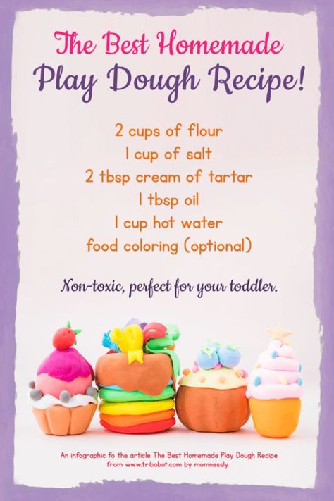 The Best Homemade Play Dough Recipe Ever! Homemade Play Dough Recipe, Best Playdough Recipe, Play Dough Recipe, Homemade Playdough Recipe, Playdough Recipe, Homemade Playdough, Kids Activity, Toddler Fun, Play Dough