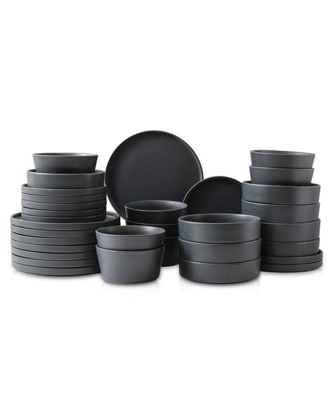 in stock Gray Kitchen Accessories, Black Kitchen Accessories Ideas, Manly Kitchen Decor, Dark Green Kitchen Accessories, Gothic Dinnerware, Goth Kitchenware, Matte Black Kitchen Accessories, Grey Dishes, Kitchen Decor Black And White