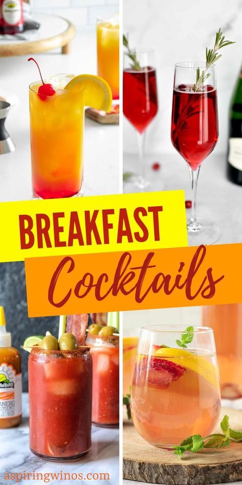 Alcoholic Drinks Morning, Alcoholic Drinks For Brunch, Best Brunch Cocktails, Breakfast Cocktails Champagne, Vodka Brunch Cocktail, Alcohol Breakfast Drinks, Cocktails For Brunch, Breakfast Cocktails Vodka, Breakfast Punch Alcoholic