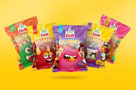 Gummy Candy packaging – Packaging Of The World Mix Candy Packaging, Gummy Candy Packaging Design, Gummy Packaging Design, Gummy Candy Packaging, Gummy Packaging, Candy Packaging Design, Gummies Packaging, Sweets Packaging, Snacks Packaging