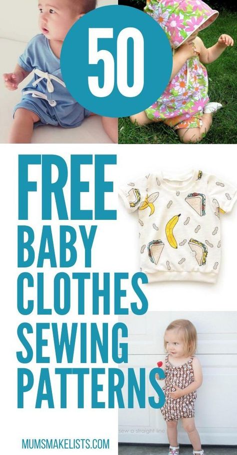 FREE baby clothes patterns (Sewing) #baby #led #weaning #babyledweaning Here is my list of the best FREE sewing patterns for baby clothes. SIMPLE to use FREE baby clothes patterns. EASY TO MAKE. Plus FREE learn to sew video tutorial Baby Clothes Sewing Patterns, Homemade Baby Clothes, Easy Baby Sewing Patterns, Clothes For Newborn, Free Baby Clothes, Baby Sewing Patterns Free, Free Baby Patterns, Hipster Summer, Romper Sewing Pattern