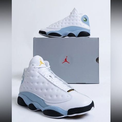 Jordan Grade School Air Jordan 13 Retro White Blue Dj3003-170 Size 4y - 7y Jordan 1 Black Toe, School Air, Sneaker Displays, Latest Jordans, Rare Jordans, Jordan Retro 7, Red Jordans, Blue Jordans, Pretty Shoes Sneakers