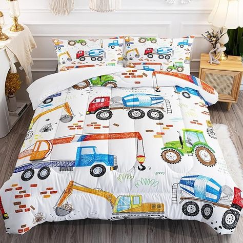 Amazon.com: BailiPromise Boys Construction Comforter Set Machinery Truck Bedding Set for Kids Teens Engineering Vehicle Down Comforter Hand Drawn Car Excavator Quilt Tractor Duvet 3 Piece Full Size : Home & Kitchen Vacuum Packaging, Print Design Pattern, Down Comforter, Truck Bed, Kids Bedding, Comforter Set, Fleece Throw Blanket, Bed Comforters, Comforter Sets