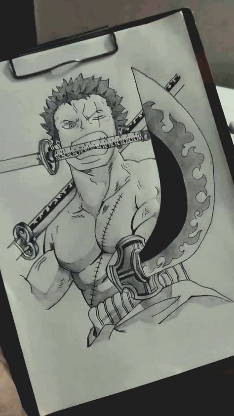 Drawing , pencil drawing , sketch Roronoa Zoro Drawing, Zoro Drawing, King Of Hell, Zoro Roronoa, Roronoa Zoro, Pencil Drawing, Pencil Drawings, Sketch Book, Male Sketch